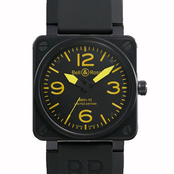 BELL＆ROSS ベル&ロス スーパーコピー BR01-92S-YLW メンズ ステンレスPVD加工 ブラック/イエロー